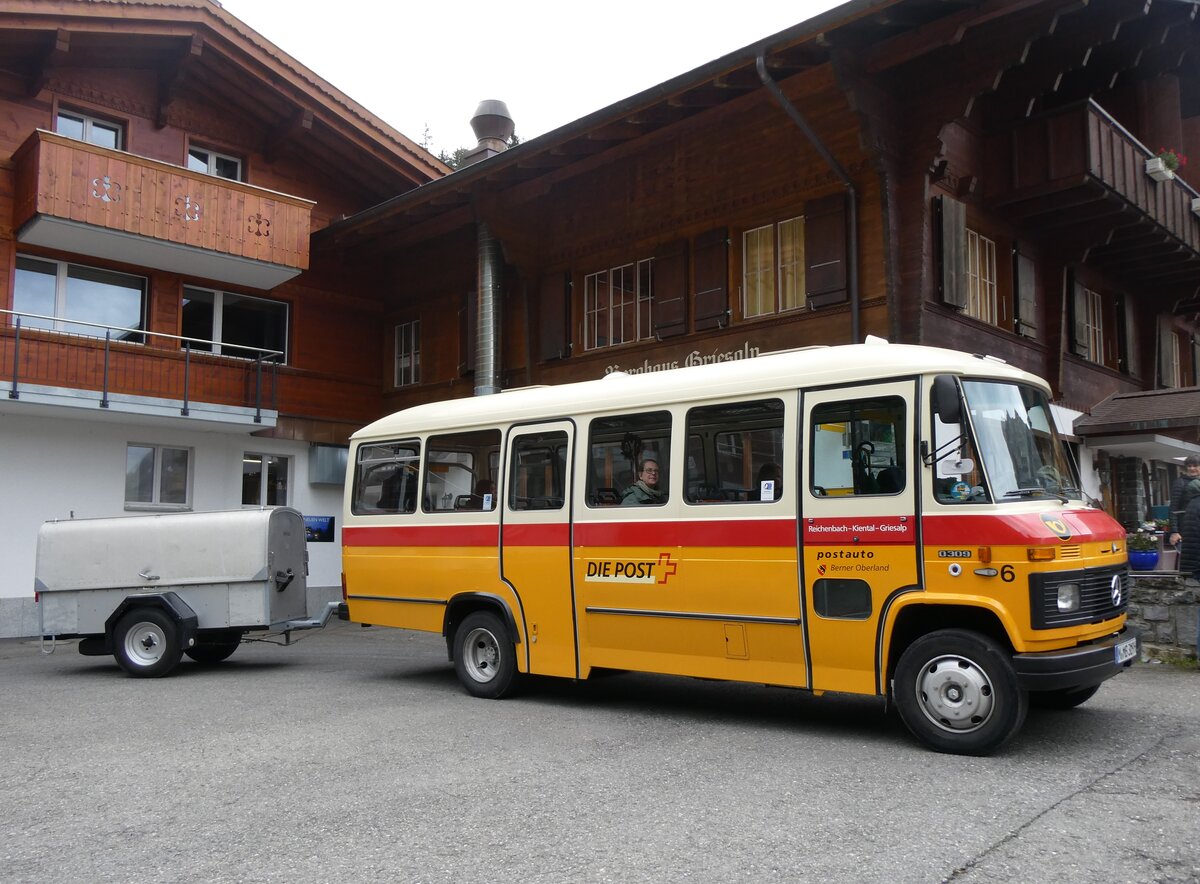 (268'069) - Aus Deutschland: Hahn, Mnchen - Nr. 6/M-MB 309H - Mercedes (ex Mller, CH-Ennetmoos Nr. 6; ex Portenier, CH-Adelboden Nr. 6; ex Geiger, CH-Adelboden Nr. 6) am 12. Oktober 2024 auf der Griesalp