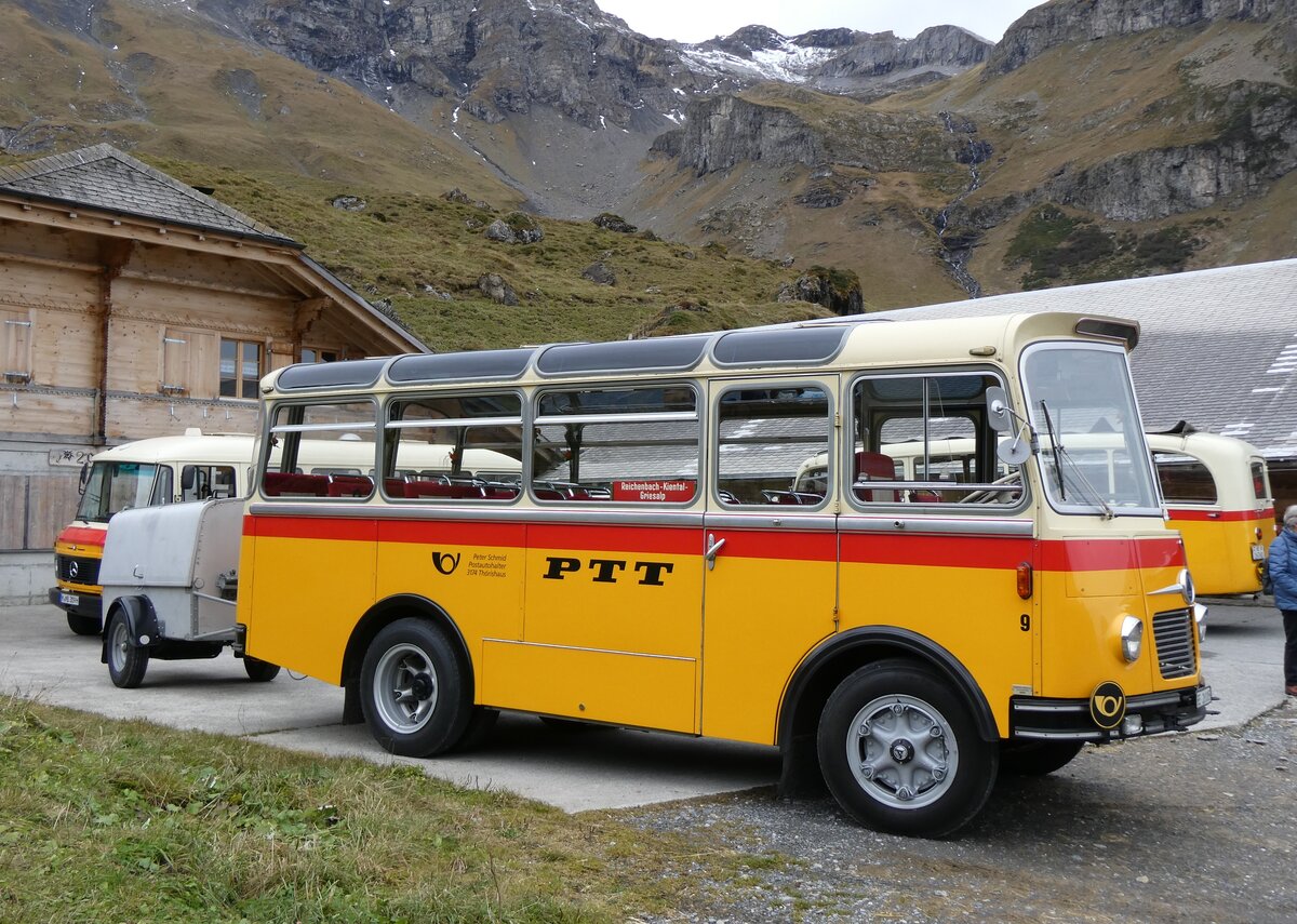 (268'083) - Schmid, Thrishaus - Nr. 9/BE 26'105 - Saurer/R&J (ex Geiger, Adelboden Nr. 9) am 12. Oktober 2024 auf dem Bundlger