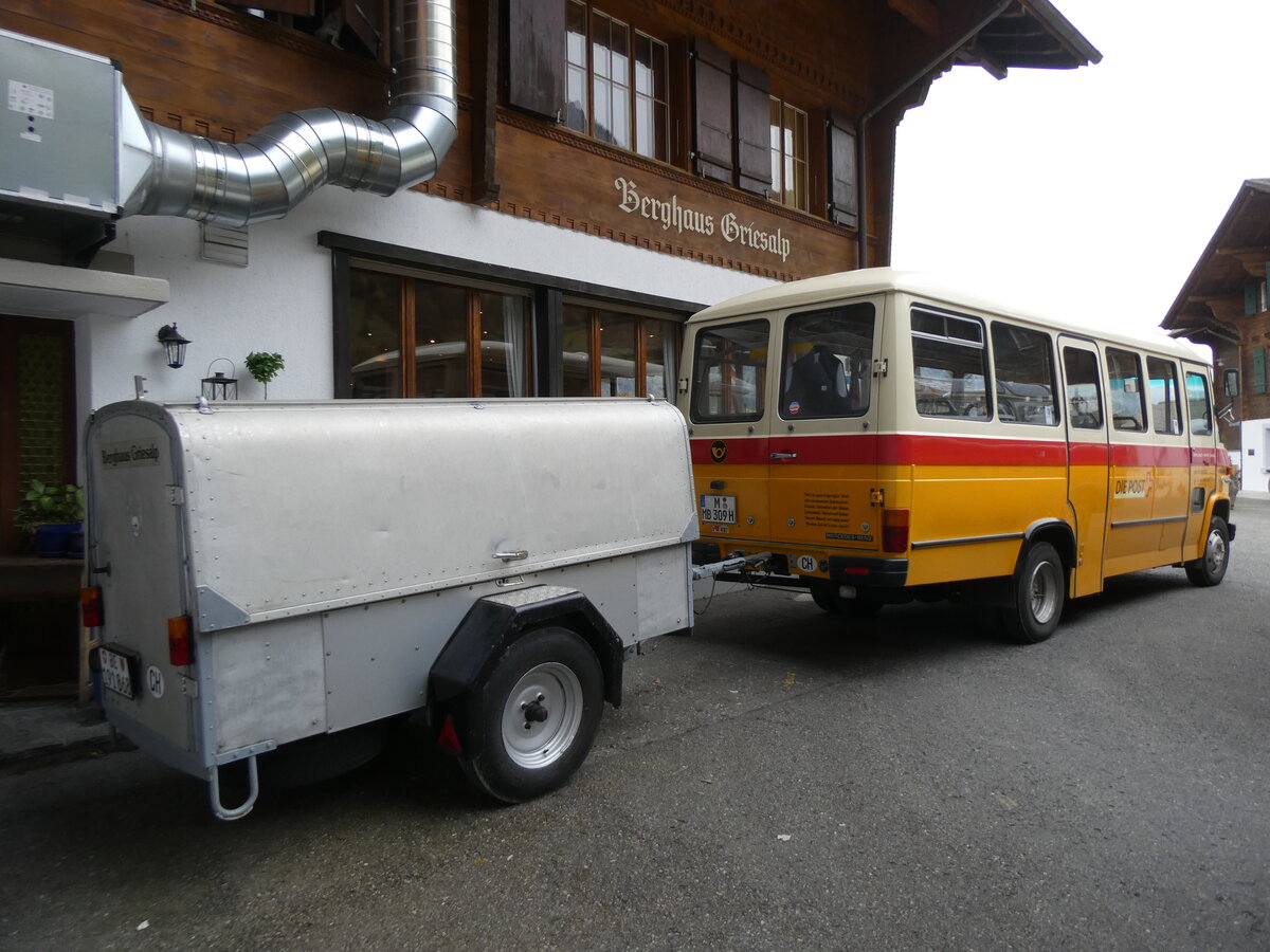 (268'148) - Aus Deutschland: Hahn, Mnchen - Nr. 6/M-MB 309H - Mercedes (ex Mller, CH-Ennetmoos Nr. 6; ex Portenier, CH-Adelboden Nr. 6/PID 492; ex Geiger, CH-Adelboden Nr. 6) am 12. Oktober 2024 auf der Griesalp