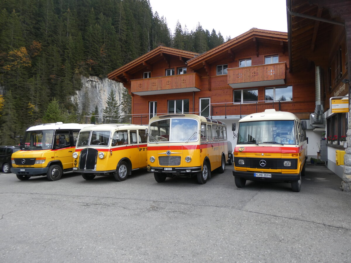 (268'155) - Aus Deutschland: Hahn, Mnchen - Nr. 6/M-MB 309H - Mercedes (ex Mller, CH-Ennetmoos Nr. 6; ex Portenier, CH-Adelboden Nr. 6/PID 492; ex Geiger, CH-Adelboden Nr. 6) am 12. Oktober 2024 auf der Griesalp