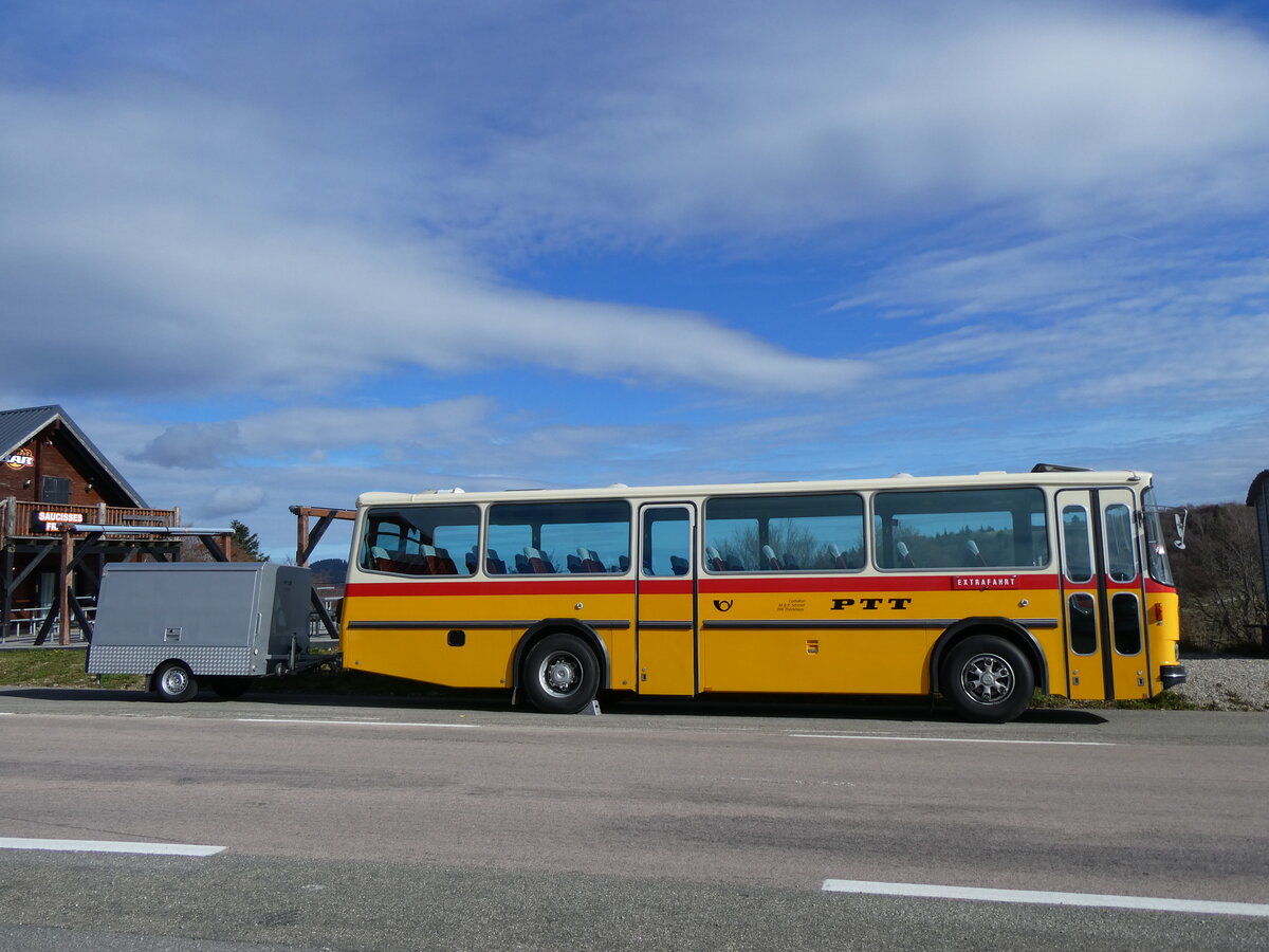 (268'768) - Aus der Schweiz: Schmid, Thrishaus - BE 26'206 - Saurer/Tscher (ex P 24'244) am 27. Oktober 2024 in Linthal, Station du Markstein