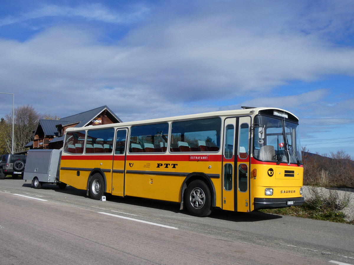 (268'769) - Aus der Schweiz: Schmid, Thrishaus - BE 26'206 - Saurer/Tscher (ex P 24'244) am 27. Oktober 2024 in Linthal, Station du Markstein