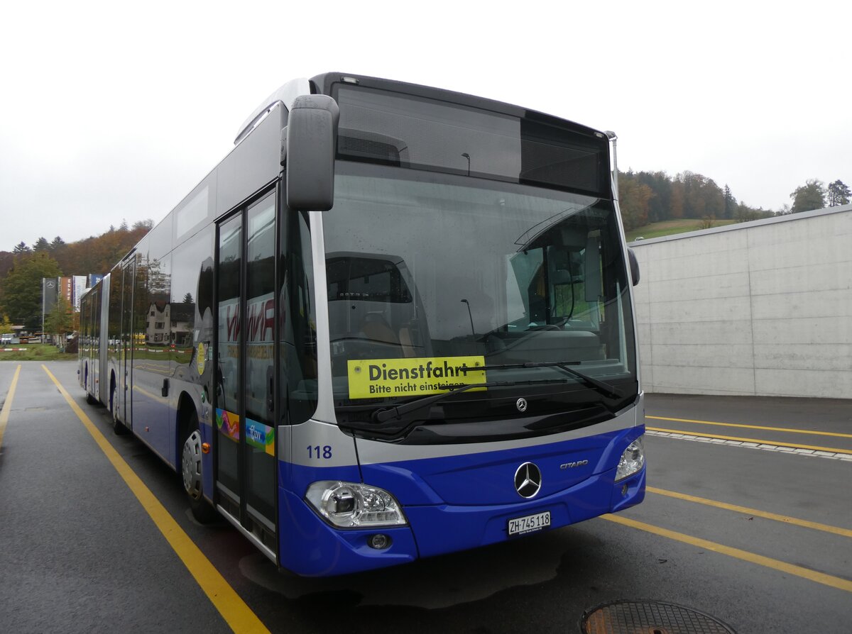 (268'893) - VZO Grningen - Nr. 118/ZH 745'118 - Mercedes am 2. November 2024 in Winterthur, Daimler Buses