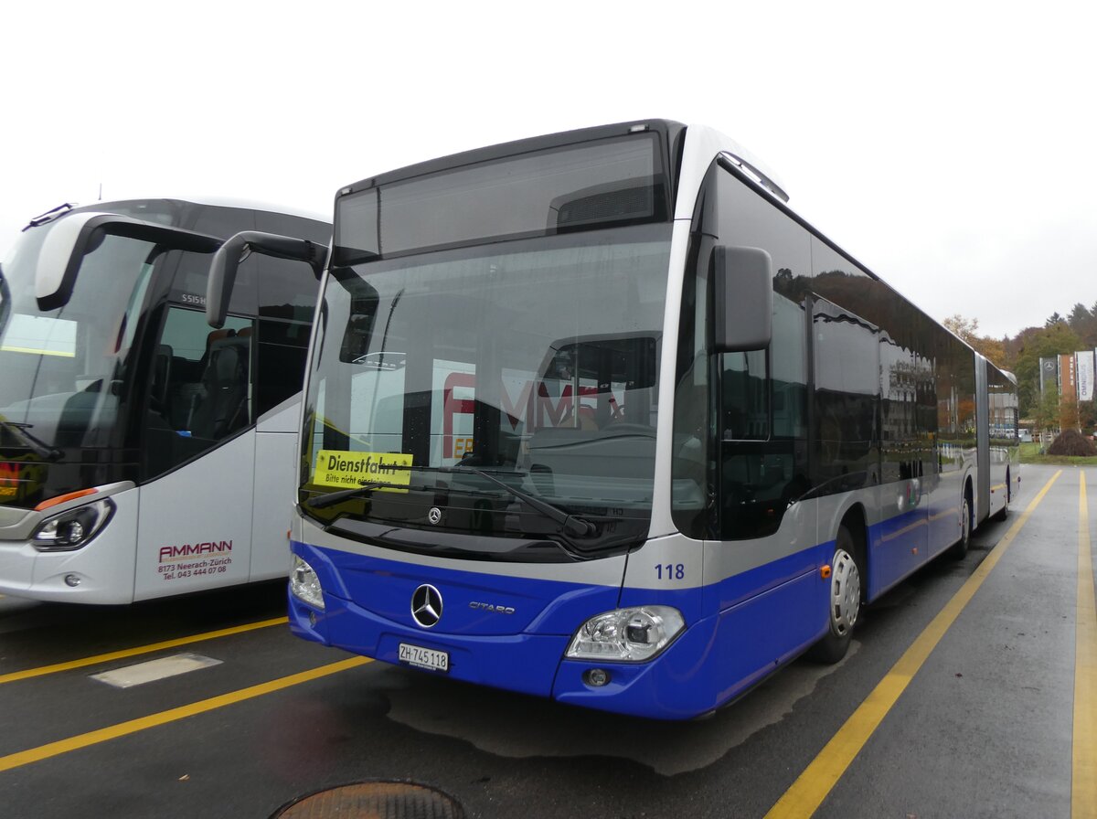 (268'894) - VZO Grningen - Nr. 118/ZH 745'118 - Mercedes am 2. November 2024 in Winterthur, Daimler Buses