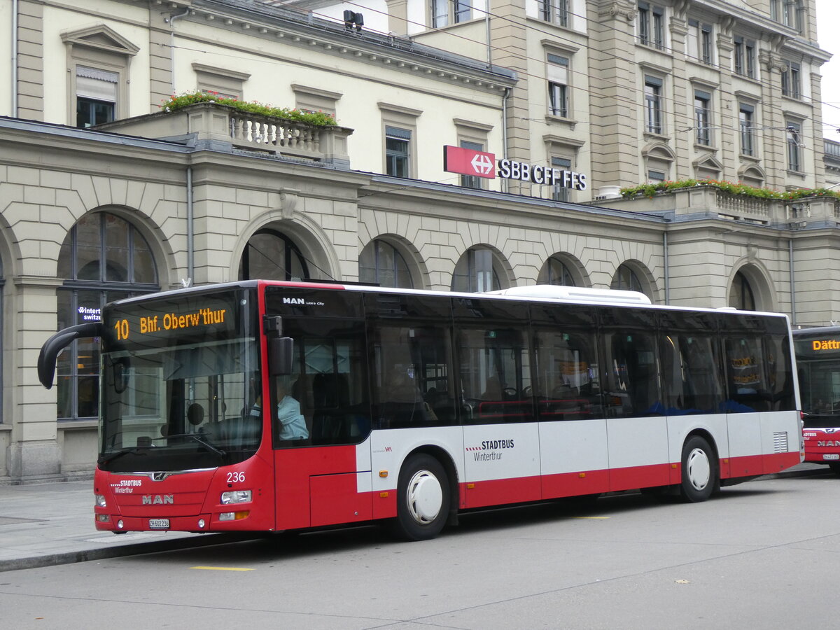 (268'926) - SW Winterthur - Nr. 236/ZH 602'236 - MAN am 2. November 2024 beim Hauptbahnhof Winterthur