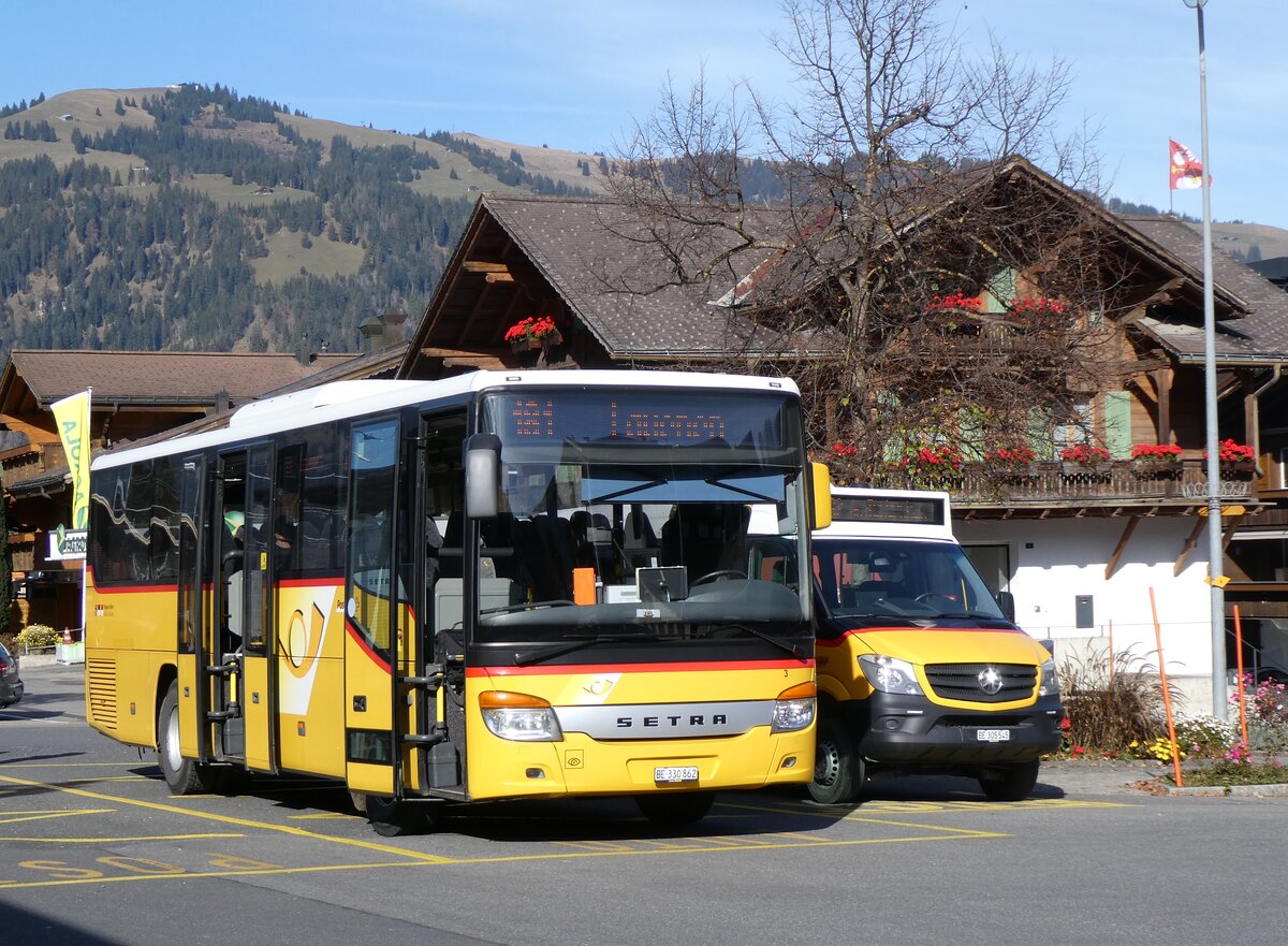 (268'977) - Kbli, Gstaad - Nr. 3/BE 330'862/PID 4535 - Setra am 7. November 2024 beim Bahnhof Gstaad