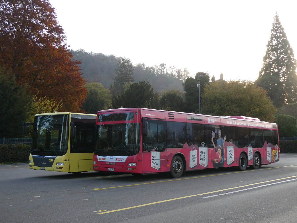 (269'008) - STI Thun - Nr. 160/BE 752'160 - MAN am 9. November 2024 bei der Schifflndte Thun