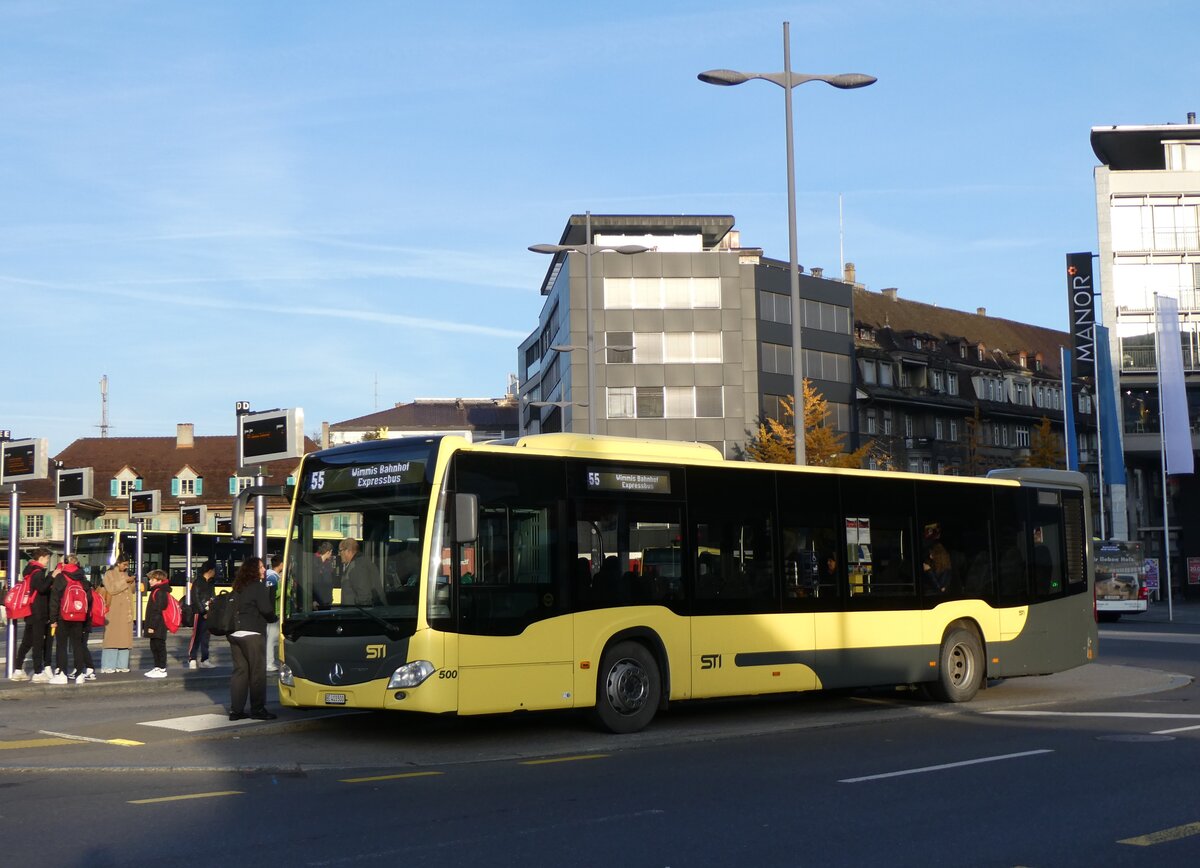 (269'012) - STI Thun - Nr. 500/BE 403'500 - Mercedes am 9. November 2024 beim Bahnhof Thun