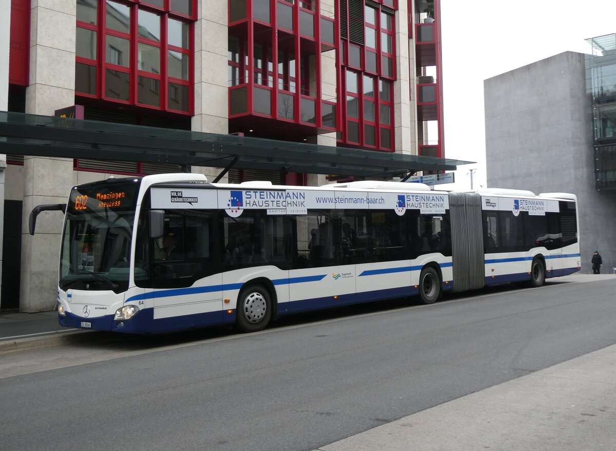 (269'070) - ZVB Zug - Nr. 64/ZG 88'064 - Mercedes am 9. November 2024 beim Bahnhof Zug