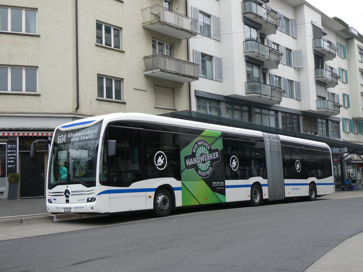 (269'071) - ZVB Zug - Nr. 7ZG 88'007 - eMercedes am 9. November 2024 beim Bahnhof Zug