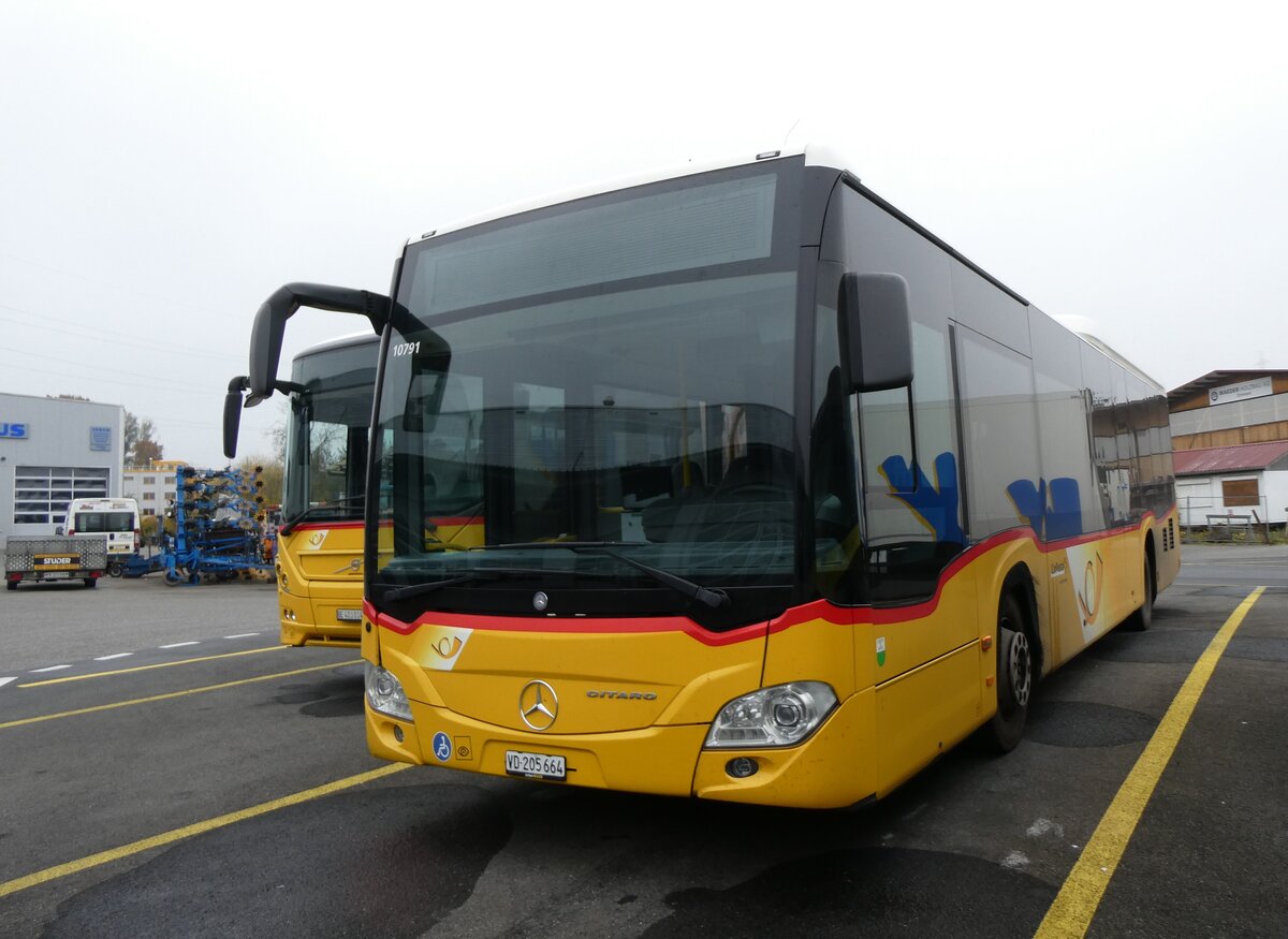 (269'112) - CarPostal Ouest - VD 205'664/PID 10'791 - Mercedes am 10. November 2024 in Kerzers, Interbus