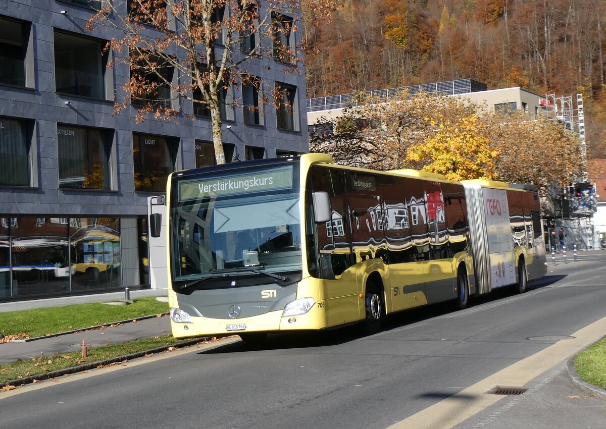 (269'158) - STI Thun - Nr. 706/BE 818'706 - Mercedes am 14. November 2024 beim Bahnhof Interlaken Ost