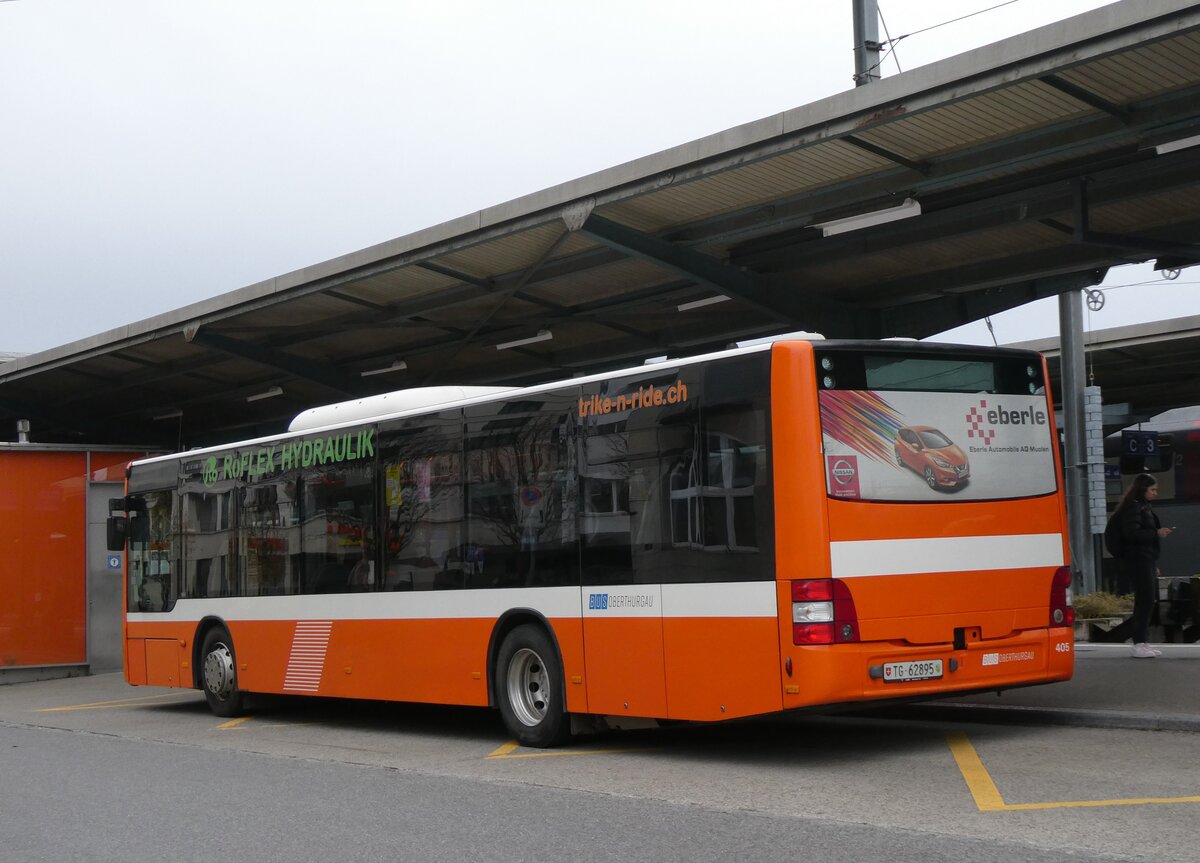 (269'298) - BOTG Amriswil - Nr. 405/TG 62'895 - MAN (ex Nr. 5) am 19. November 2024 beim Bahnhof Romanshorn