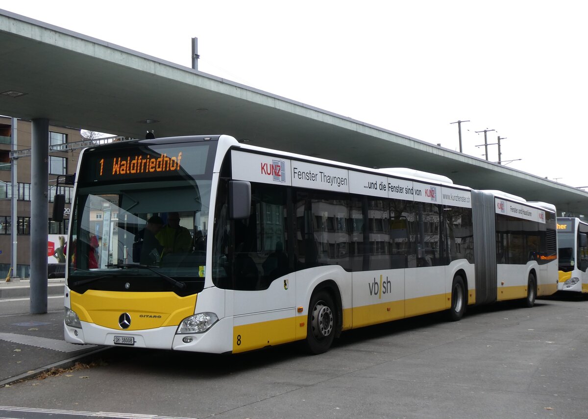 (269'311) - VBSH Schaffhausen - Nr. 8/SH 38'008 - Mercedes am 21. November 2024 beim Bahnhof Schaffhausen