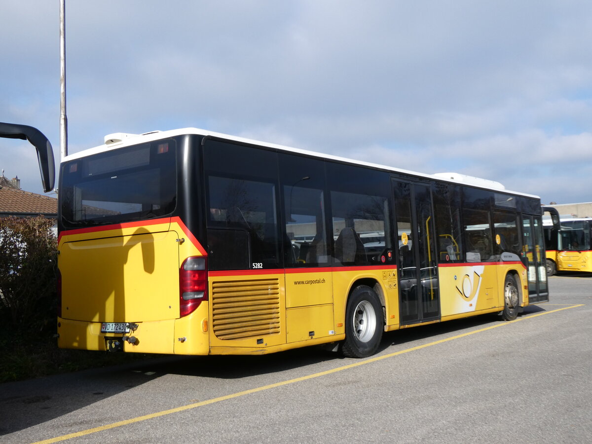 (269'506) - CarPostal Ouest - VD 172'430/PID 5282 - Setra (ex JU 59'239; ex Nr. 23) am 30. November 2024 in Yverdon, Garage