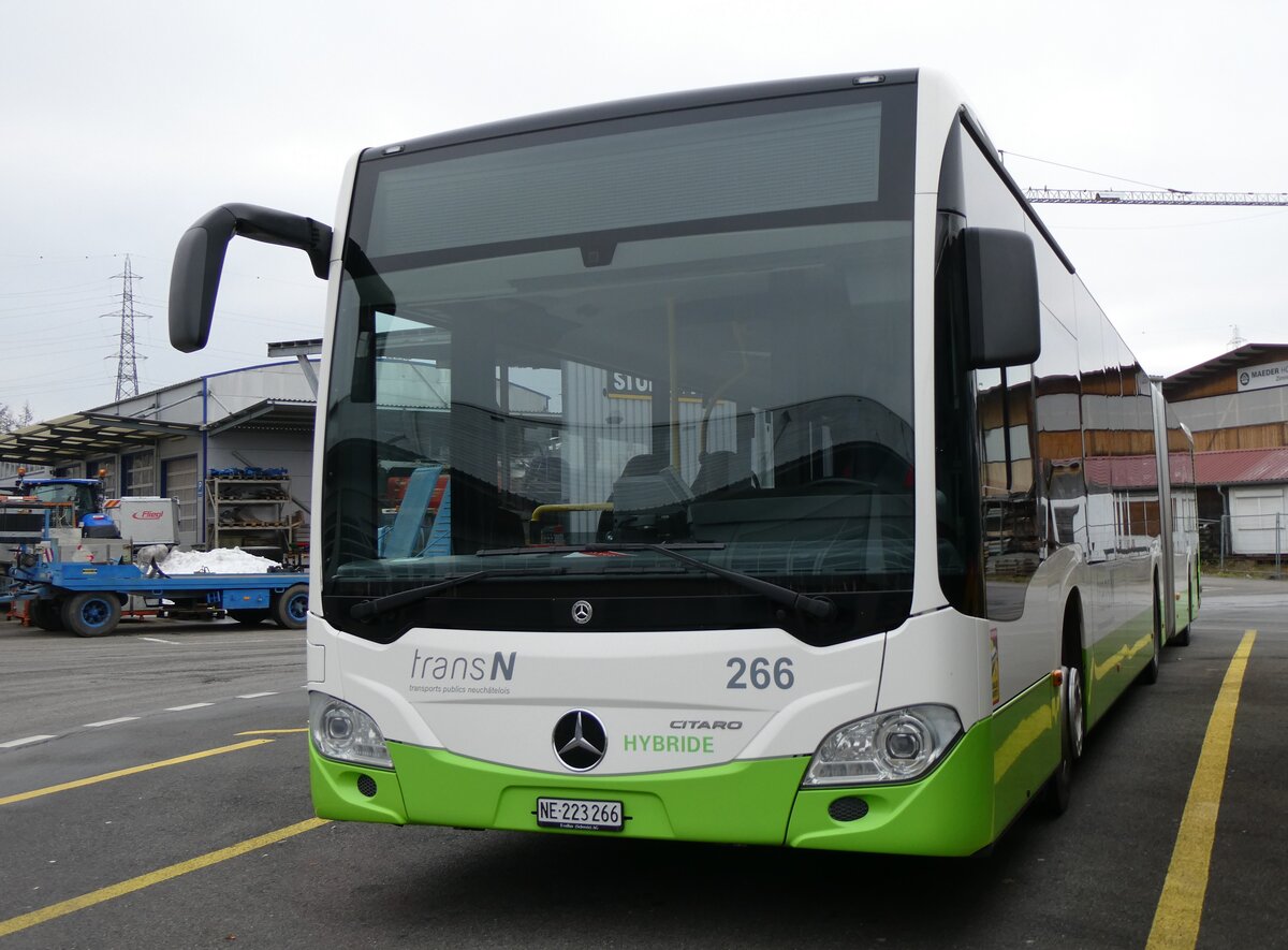 (269'558) - transN, La Chaux-de-Fonds - Nr. 266/NE 223'266 - Mercedes am 30. November 2024 in Kerzers, Interbus