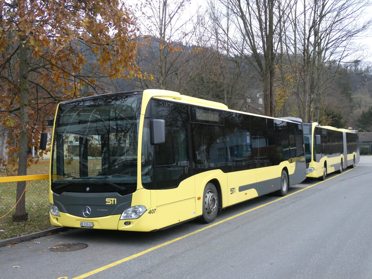 (269'617) - STI Thun - Nr. 407/BE 838'407 - Mercedes am 4. Dezember 2024 bei der Schifflndte Thun