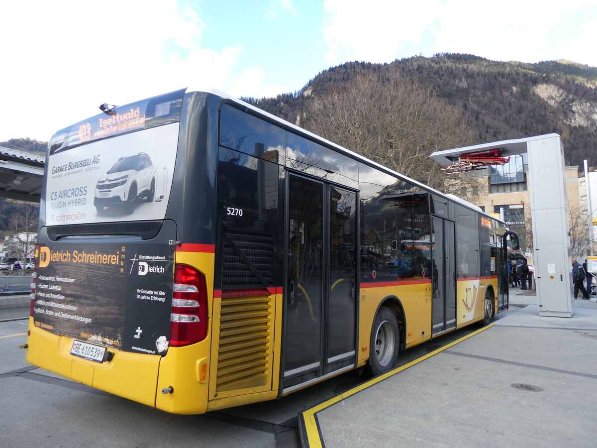 (269'640) - PostAuto Bern - BE 610'539/PID 5270 - Mercedes (ex BE 700'281; ex Schmocker, Stechelberg Nr. 2) am 6. Dezember 2024 beim Bahnhof Interlaken West