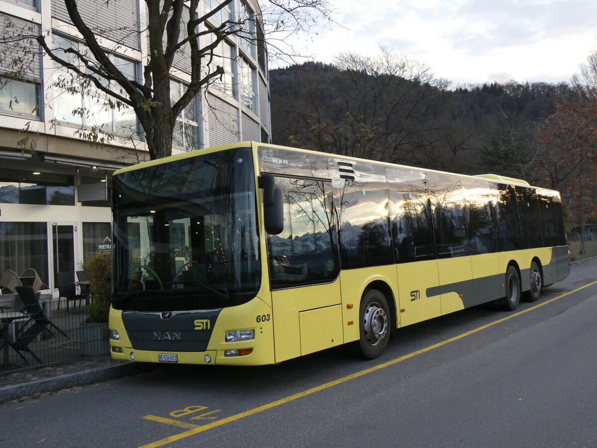 (269'650) - STI Thun - Nr. 603/BE 634'603 - MAN am 7. Dezember 2024 bei der Schifflndte Thun