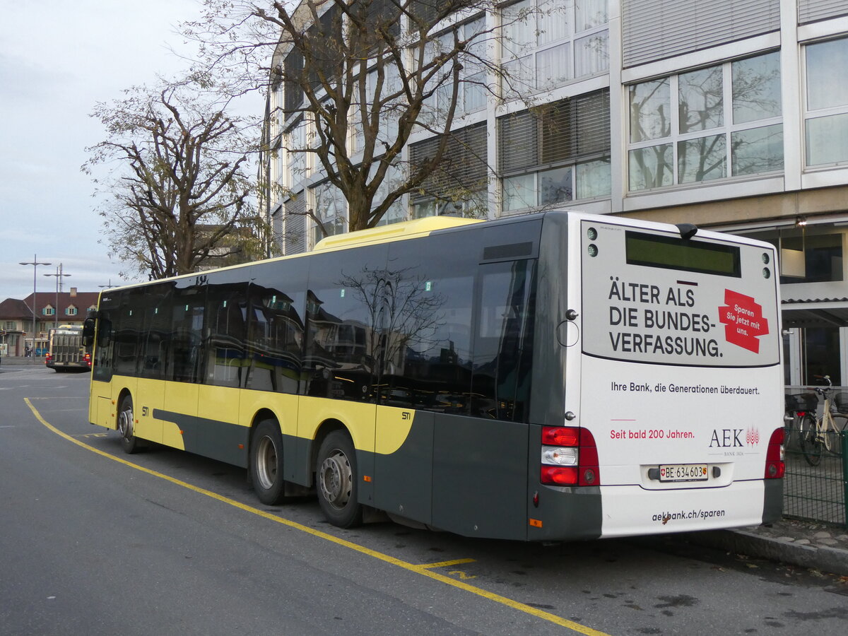 (269'651) - STI Thun - Nr. 603/BE 634'603 - MAN am 7. Dezember 2024 bei der Schifflndte Thun