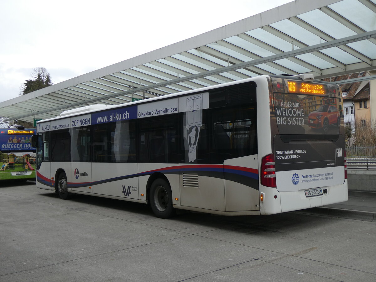 (269'732) - Limmat Bus, Dietikon - AG 355'524 - Mercedes am 10. Dezember 2024 beim Bahnhof Zofingen