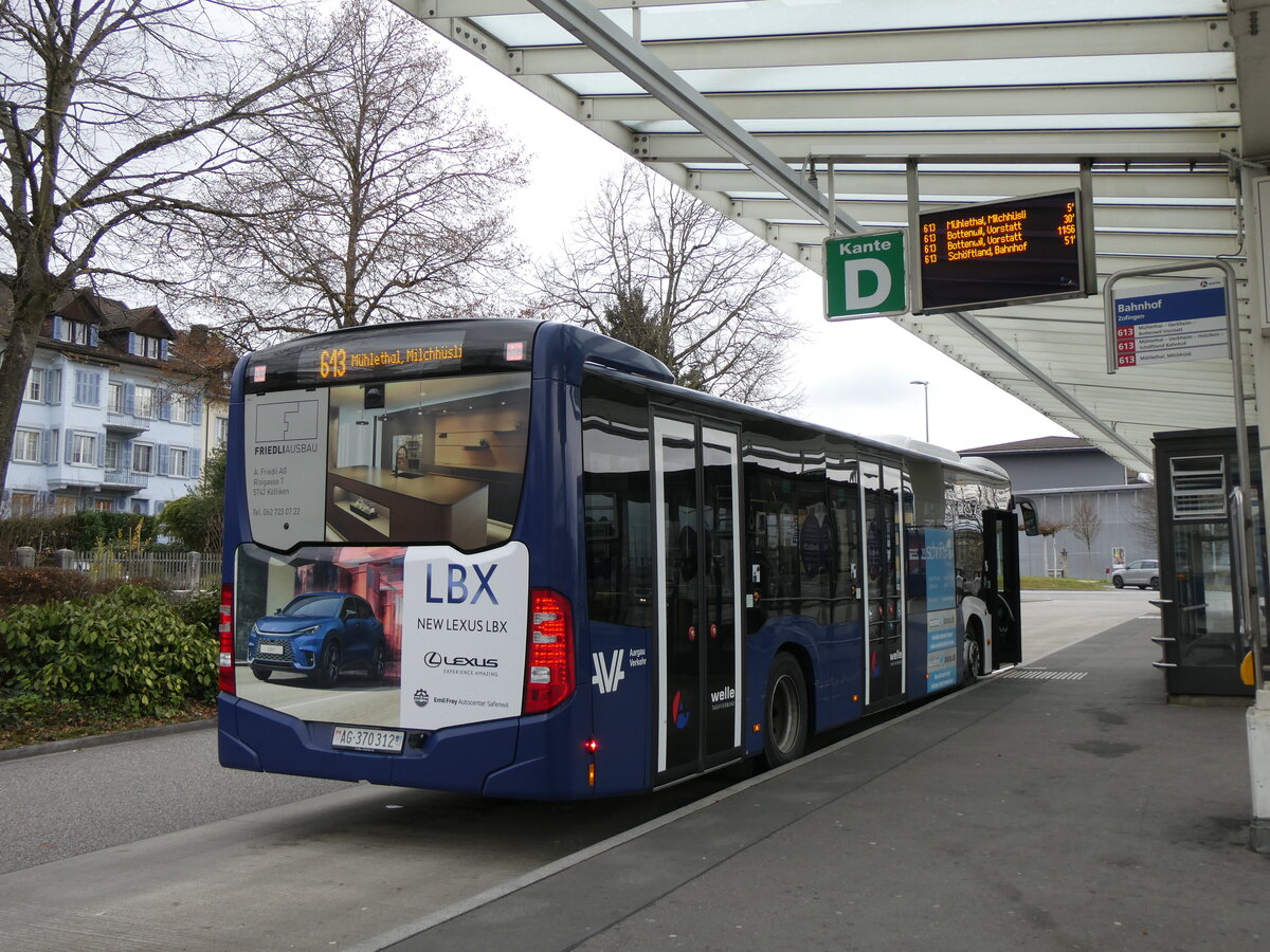 (269'745) - Limmat Bus, Dietikon - AG 370'312 - Mercedes am 10. Dezember 2024 beim Bahnhof Zofingen