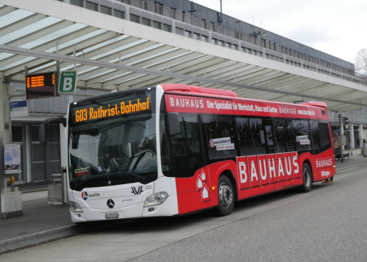 (269'748) - Limmat Bus, Dietikon - AG 370'315 - Mercedes am 10. Dezember 2024 beim Bahnhof Zofingen