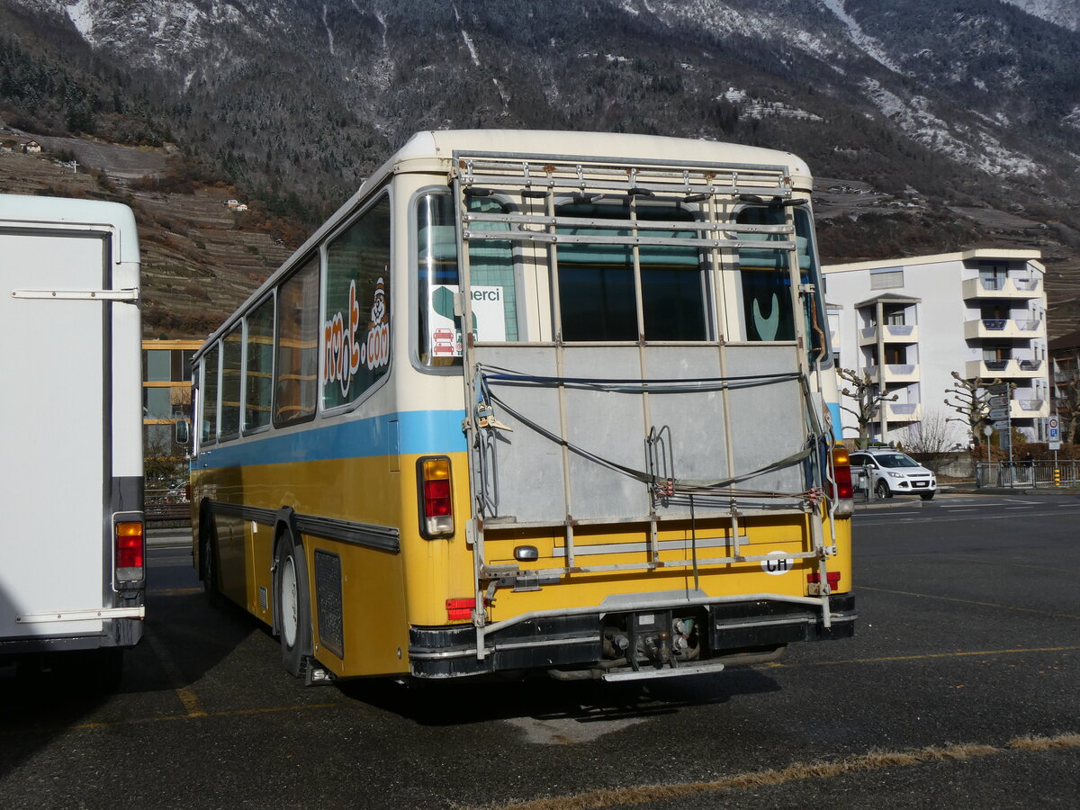 (270'023) - MadMarmot, Nyon - Saurer/Tscher (ex Auto-Transports, La Cte-aux-Fes; ex P 24'238) am 20. Dezember 2024 in Fully, Stade de Charnot