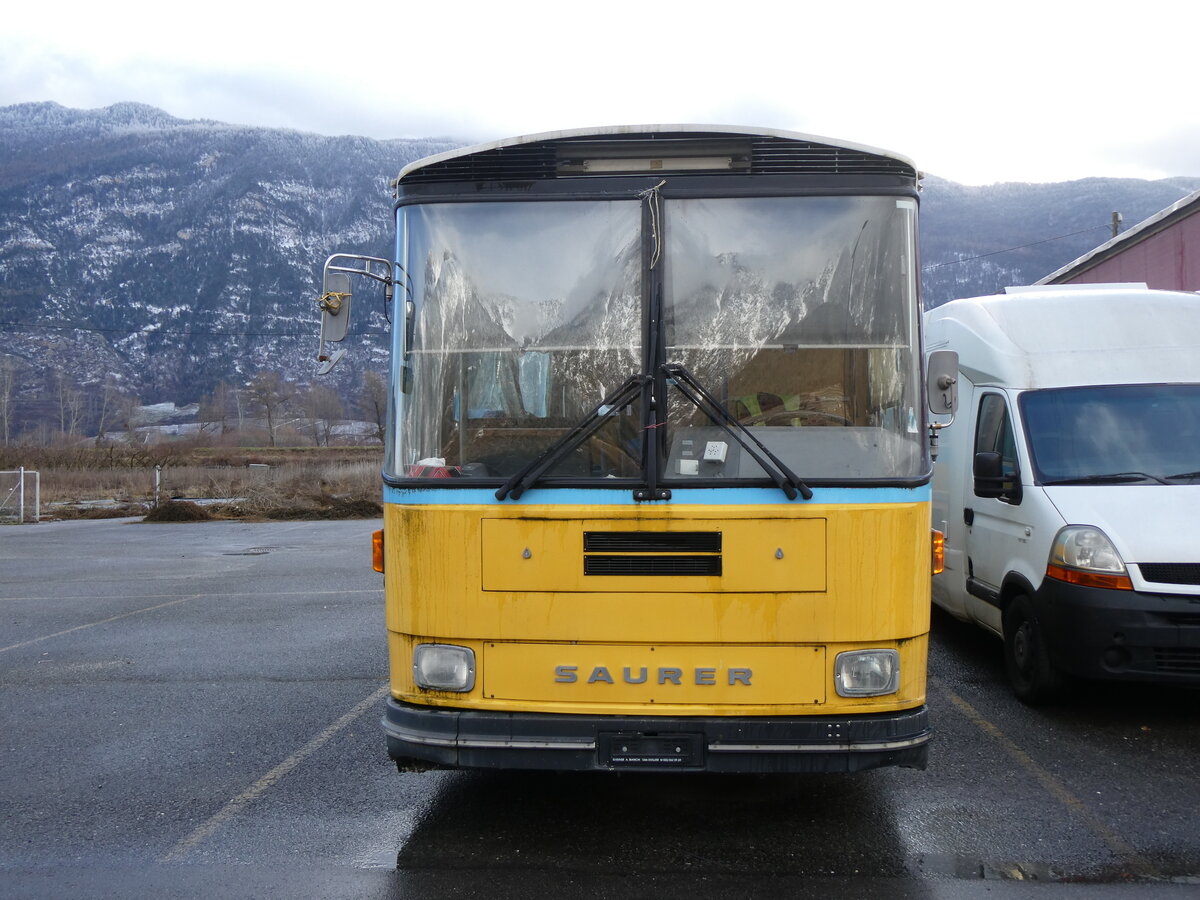 (270'033) - MadMarmot, Nyon - Saurer/Tscher (ex Auto-Transports, La Cte-aux-Fes; ex P 24'238) am 20. Dezember 2024 in Fully, Stade de Charnot