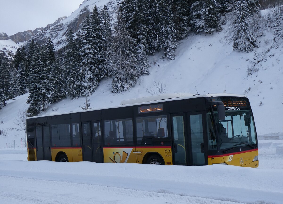 (270'075) - PostAuto Bern - BE 610'539/PID 5270 - Mercedes (ex BE 700'281; ex Schmocker, Stechelberg Nr. 2) am 21. Dezember 2024 in Col du Pillon, Glacier 3000 (Teilaufnahme)