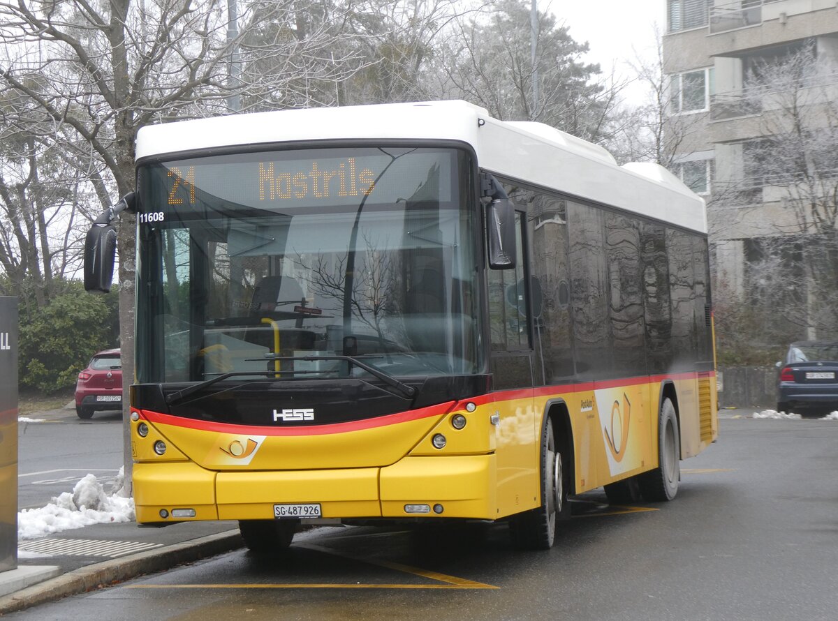 (270'281) - Gessinger, Bad Ragaz - SG 487'926/PID 11'608 - Scania/Hess (ex GR 102'390) am 27. Dezember 2024 beim Bahnhof Landquart