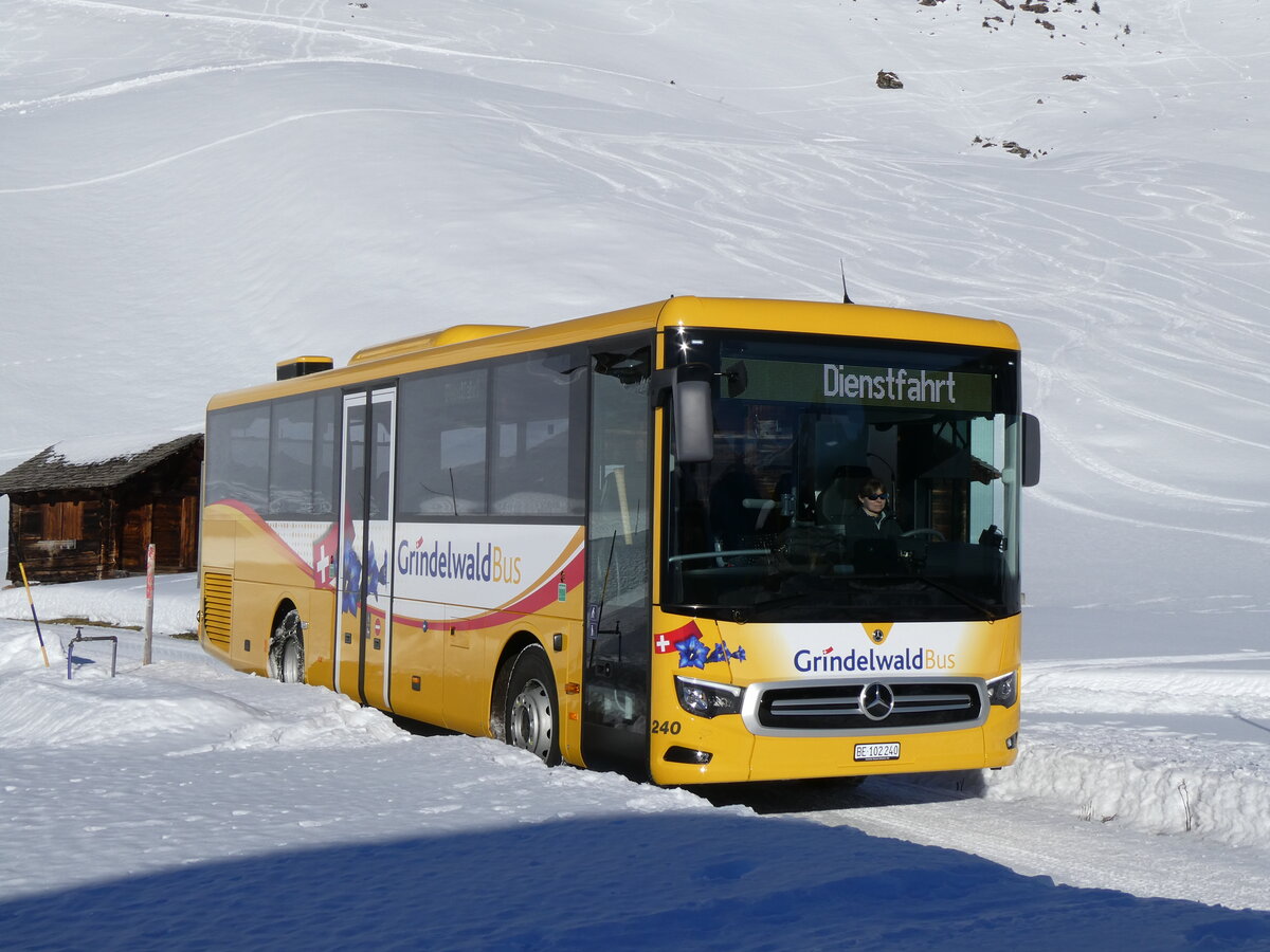 (270'343) - GrindelwaldBus, Grindelwald - Nr. 240/BE 102'240 - Mercedes am 29. Dezember 2024 auf der Bussalp