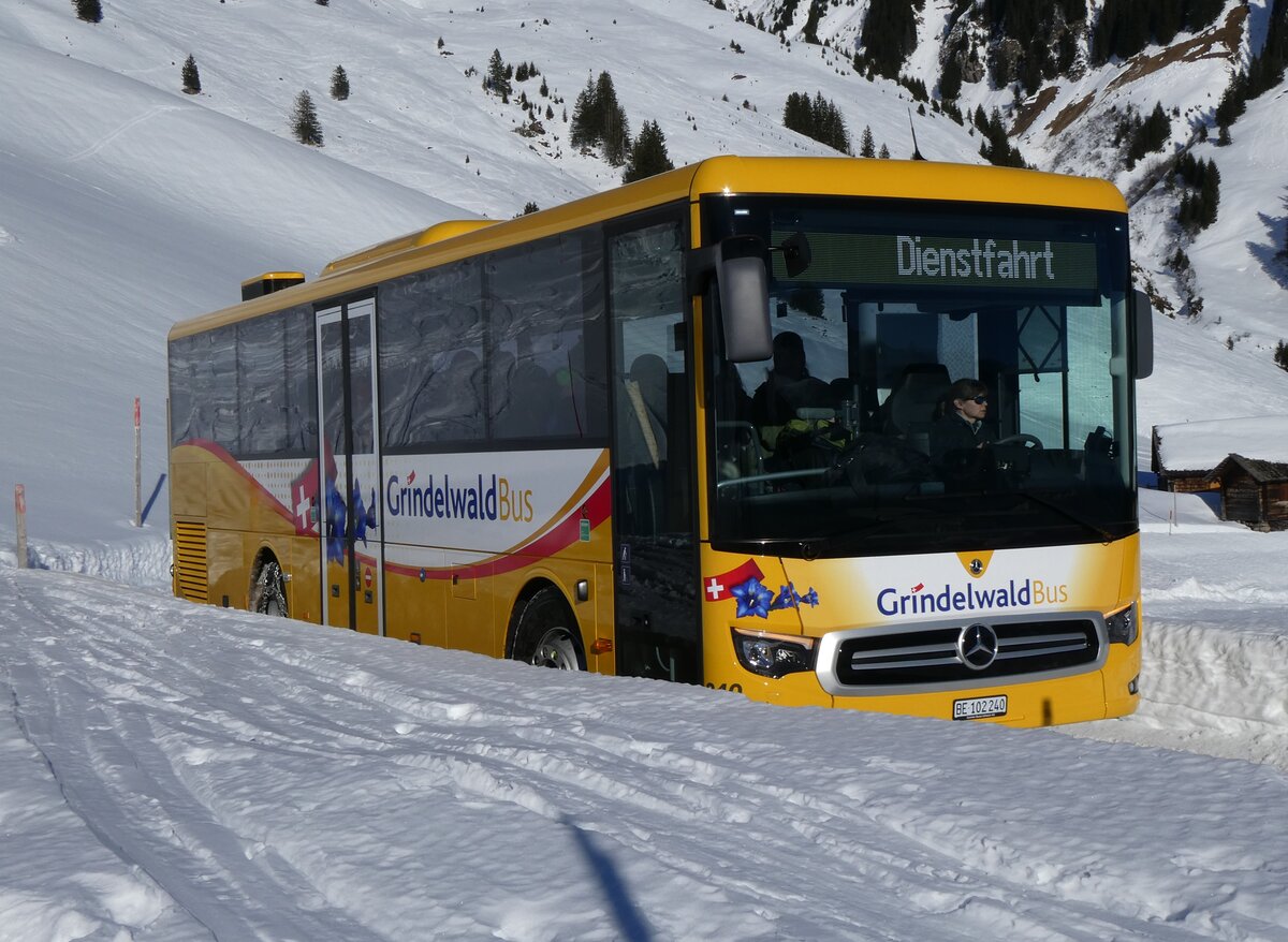 (270'379) - GrindelwaldBus, Grindelwald - Nr. 240/BE 102'240 - Mercedes am 29. Dezember 2024 auf der Bussalp