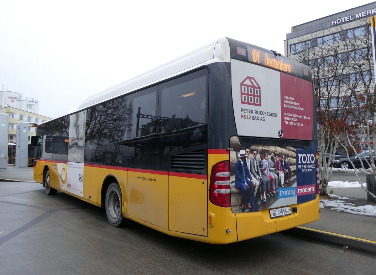 (270'419) - PostAuto Bern - BE 610'544/PID 5417 - Mercedes (ex BE 538'988; ex BE 637'781) am 30. Dezember 2024 beim Bahnhof Interlaken West