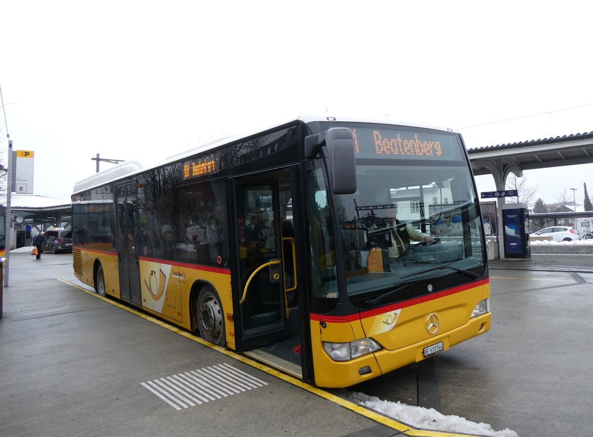 (270'423) - PostAuto Bern - BE 610'544/PID 5417 - Mercedes (ex BE 538'988; ex BE 637'781) am 30. Dezember 2024 beim Bahnhof Interlaken West