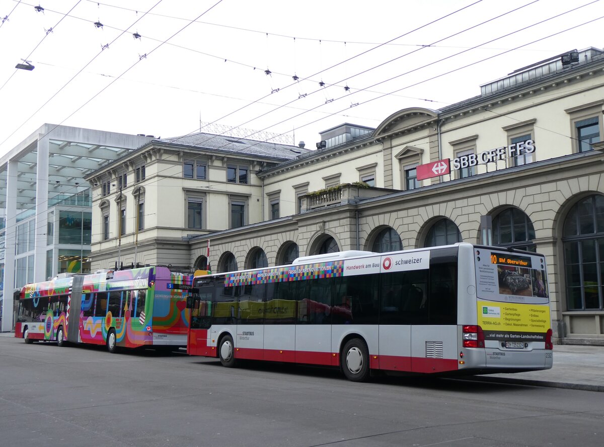 (270'618) - SW Winterthur - Nr. 232/ZH 725'232 - MAN am 4. Januar 2025 beim Hauptbahnhof Winterthur