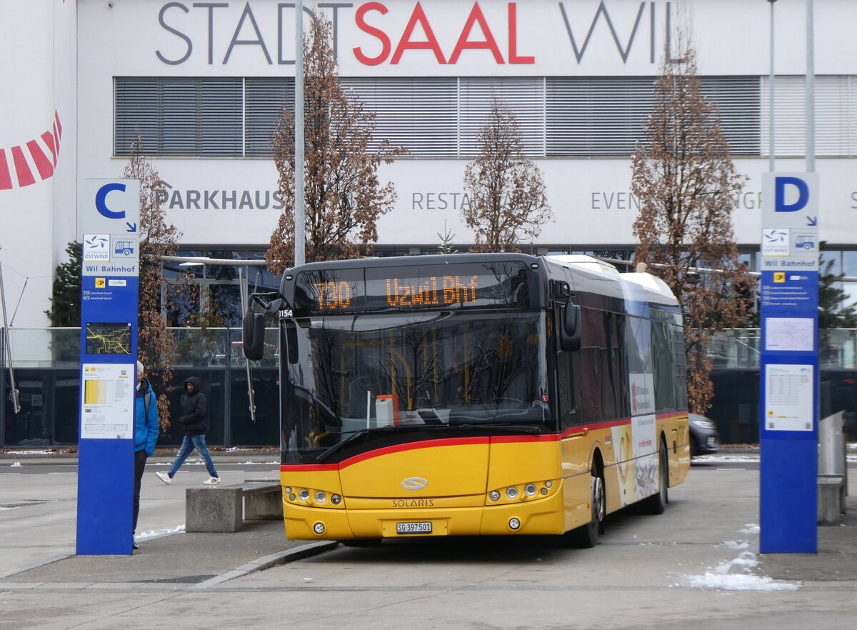 (270'622) - Schmidt, Oberbren - SG 397'501/PID 10'154 - Solaris am 4. Januar 2025 beim Bahnhof Wil