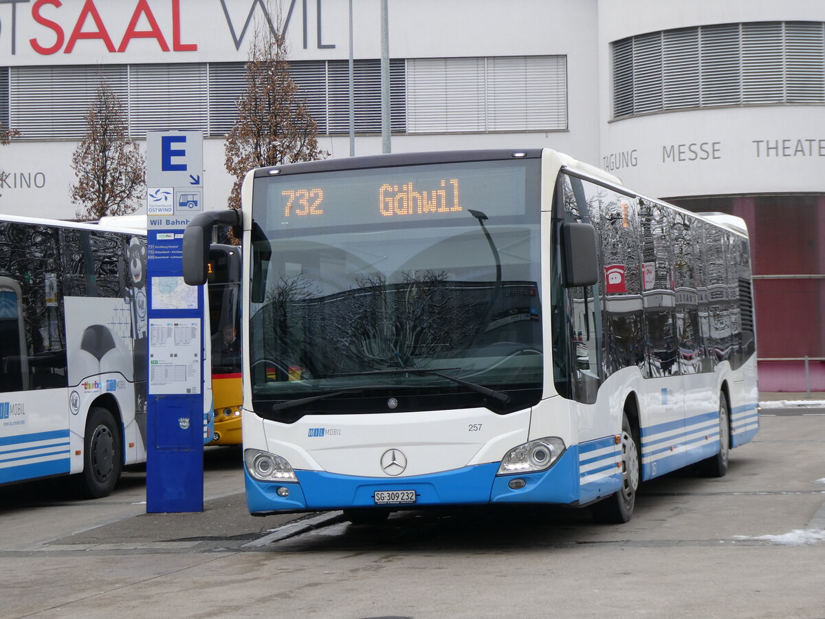 (270'624) - WilMobil, Wil - Nr. 257/SG 309'232 - Mercedes am 4. Januar 2025 beim Bahnhof Wil