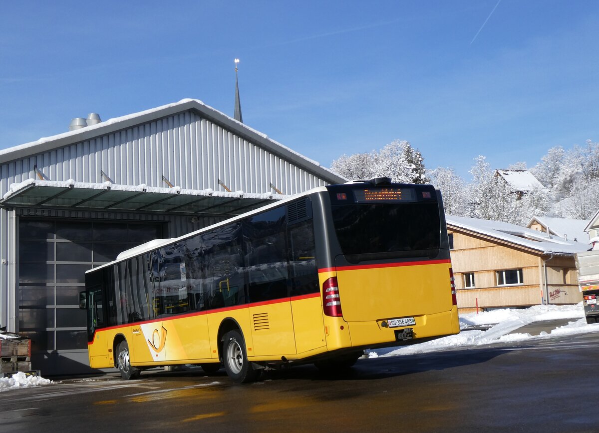 (270'638) - PostAuto Ostschweiz - SG 356'488/PID 5690 - Mercedes (ex Schmidt, Oberbren) am 4. Januar 2025 in Nesslau, Altherr