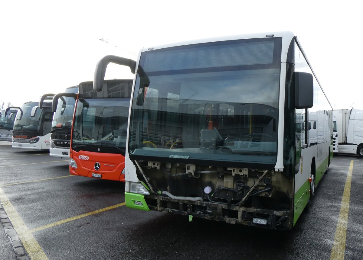 (270'661) - transN, La Chaux-de-Fonds - Nr. 332/NE 20'232 - Mercedes (ex TRN La Chaux-de-Fonds Nr. 332) am 5. Januar 2025 in Kerzers, Interbus