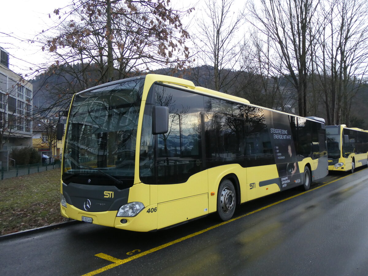 (270'681) - STI Thun - Nr. 406/BE 820'406 - Mercedes am 6. Januar 2025 bei der Schifflndte Thun