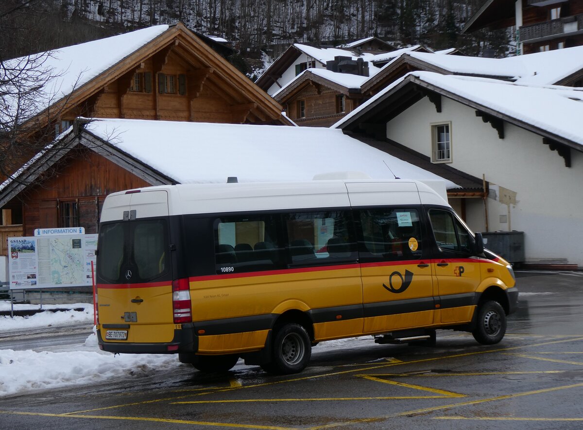 (270'702) - PostAuto Bern - BE 707'972/PID 10'890 - Mercedes (ex Kbli, Gstaad) am 6. Januar 2025 beim Bahnhof Gstaad