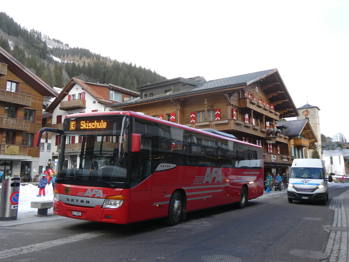 (270'724) - AFA Adelboden - Nr. 24/BE 26'701 - Setra am 7. Januar 2025 in Adelboden, Dorfplatz