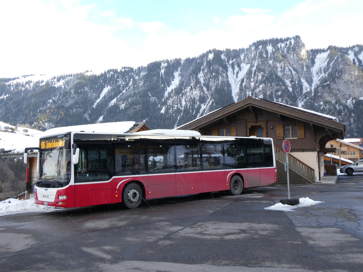 (270'759) - PostAuto Bern - BE 654'090/PID 12'339 - MAN (ex Dr. Richard, A-Wien Nr. 1419) am 7. Januar 2025 in Habkern, Zundli