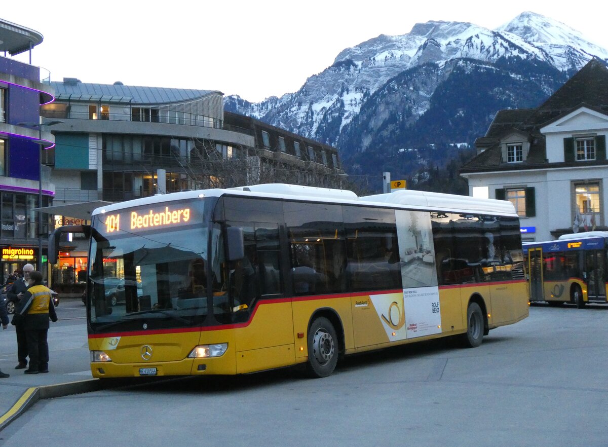 (270'768) - PostAuto Bern - BE 610'544/PID 5417 - Mercedes (ex BE 538'988; ex BE 637'781) am 7. Januar 2025 beim Bahnhof Interlaken West