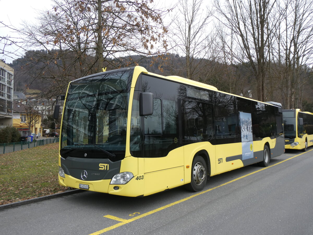 (270'795) - STI Thun - Nr. 403/BE 432'403 - Mercedes am 10. Januar 2025 bei der Schifflndte Thun 