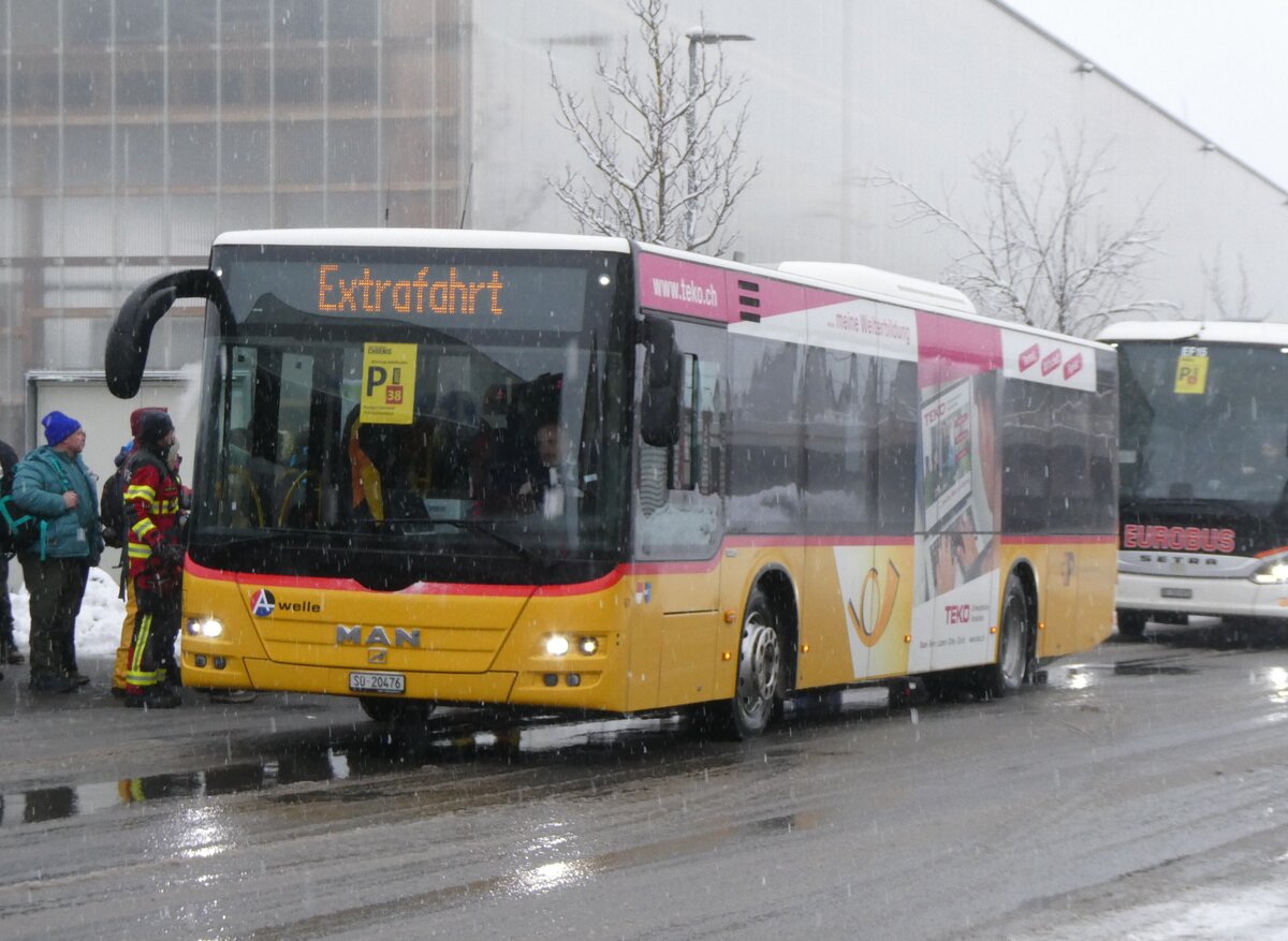 (270'872) - Wyss, Boningen - Nr. 67/SO 20'476/PID 10'834 - MAN am 11. Januar 2025 beim Bahnhof Frutigen