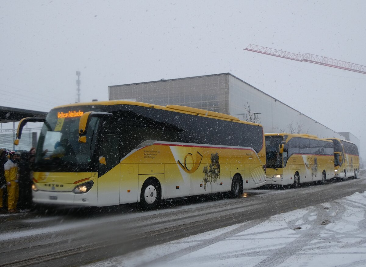 (270'912) - Tschannen, Zofingen - Nr. 23/AG 6683 - Setra am 11. Januar 2025 beim Bahnhof Frutigen