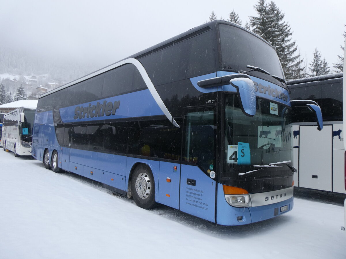 (270'954) - Strickler, Neuheim - Nr. 1/ZG 21'565 - Setra am 11. Januar 2025 in Adelboden, ASB