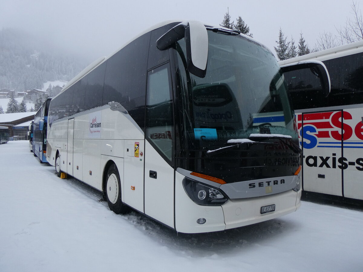 (270'955) - Busmiete, Regensdorf - BE 837'708 - Setra am 11. Januar 2025 in Adelboden, ASB (Einsatz Wicki)